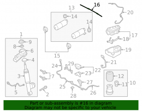 Tub de suspensie pneumatică receptor-receptor Volvo XC90 16-26