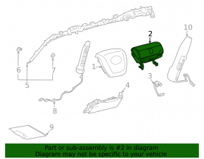 Подушка безопасности airbag пассажирская в торпеде Toyota Sienna 21-26