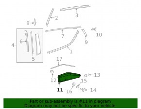 Ornament inferior ușă spate stânga pentru Toyota C-HR 18-22, fabricat în Japonia