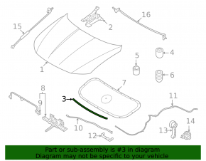 Уплотнитель капота передний Hyundai Tucson 22-26
