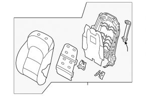 Пассажирское сидение Hyundai Tucson 19-21 без airbag, механическое, ткань черная, под чистку, царапины