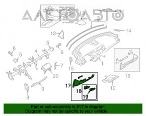 Накладка колени водителя Mazda 6 14-17 черн