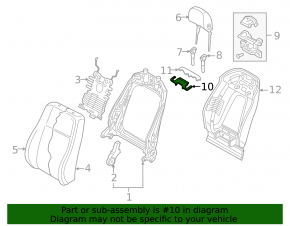Накладка верха спинки водительского сиденья Audi Q7 16-19 черная, 2 части