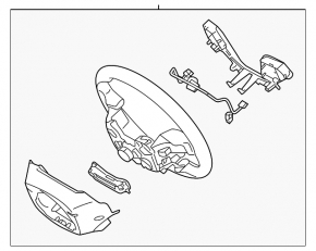 Руль голый Hyundai Sonata 15-17 пластик черн, без кнопок