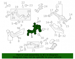 Цапфа со ступицей задняя правая VW Passat b7 12-15 USA