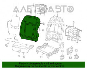 Водительское сидение Jeep Renegade 15-17 без airbag, электро, ткань черн
