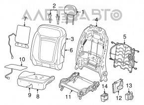 Водительское сидение Jeep Renegade 15-17 без airbag, электро, ткань черн