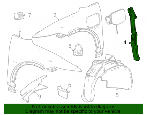 Garnitură aripă ușă stânga față Chevrolet Equinox EV 24-26