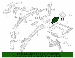 Воздухоприемник печки Mercedes W167 GLE 350 450 20-26 передняя часть