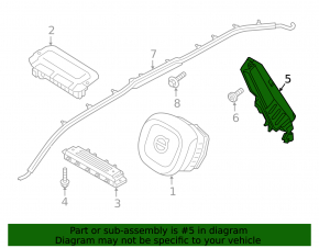 Perna de siguranță airbag pentru scaunul drept al Volvo XC90 16-22