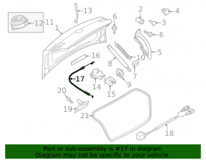 Cablu încuietoare portbagaj VW CC 09-17