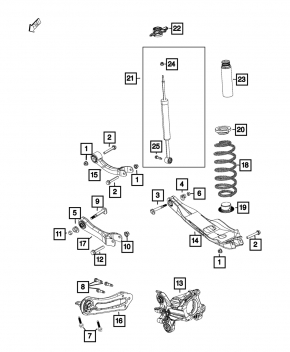 Arc spate stânga Jeep Cherokee KL 19-23 AWD