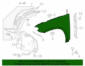 Крыло переднее левое Mercedes W167 GLE 350 450 20-26