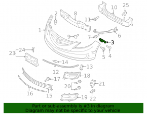 Крепление переднего бампера правое короткое Mazda6 09-13