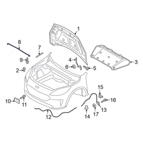 Опора упор капота Ford Escape MK4 20-26