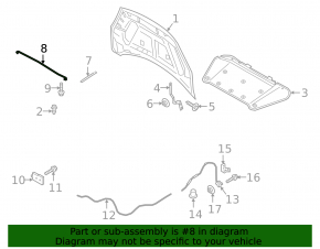 Опора упор капота Ford Escape MK4 20-26