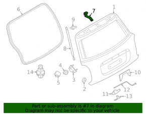 Петля двери багажника левая Mini Cooper F56 3d 14-24