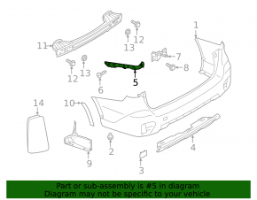 Крепление заднего бампера правое Subaru Outback 20-22