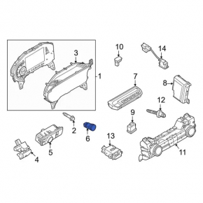Кнопка start-stop Ford Bronco Sport 21-26 черная