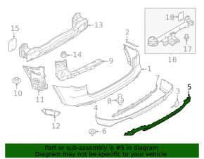 Нижняя накладка заднего бампера BMW X3 G01 22-24 без фаркопа