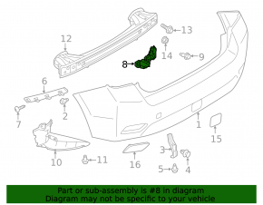 Крепление заднего бампера правое Subaru Impreza 5d 17-23