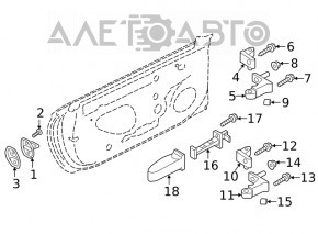 Петля двери верхняя передняя правая Audi A5 F5 18-25 2 части