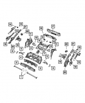 Задняя панель Jeep Cherokee KL 14-23 2 части