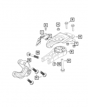 Подушка двигателя задняя Jeep Cherokee KL 14-18 3.2