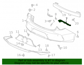 Suport bara spate, stânga exterior, Acura TLX 21-25