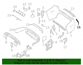 Reflector bara spate stânga pentru Mercedes GLS 17-19 AMG (pachet)