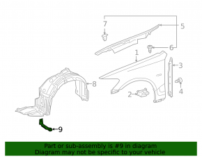 Брызговик переднего подкрылка правый Lexus GS300 GS350 GS430 GS450h 06-11