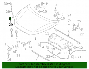 Защелка опоры капота Hyundai Tucson 16-21