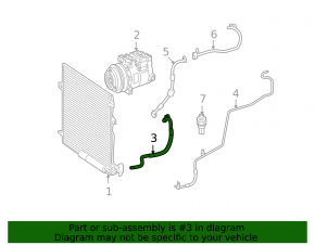 Conductă de aer condiționat condensator-compresor Mercedes W164 ML 07-11 3.0d