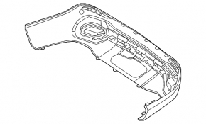 Губа заднего бампера Mercedes GLC-class X254 23-25 AMG pkg, без фаркопа