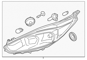 Фара передняя правая Ford Fiesta 14-19 рест светлая
