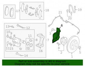 Кожух тормозного диска передний правый Mazda 6 14-21 2.5, тип 2