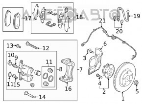 Кожух тормозного диска передний правый Mazda 6 14-21 2.5, тип 2