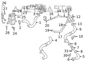 Патрубок охлаждения правый Toyota Rav4 19-25 2.5