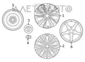 Диск колесный R19 x 7J Toyota Venza 21-24 XLE Limited легкая бордюрка