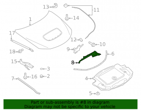 Уплотнитель капота Subaru Impreza WRX GH 08-14 на воздухоприемник