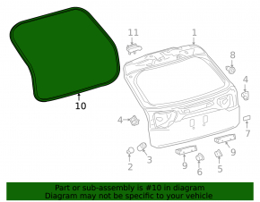 Уплотнитель резина двери багажника Lexus RX350 RX450h 16-22