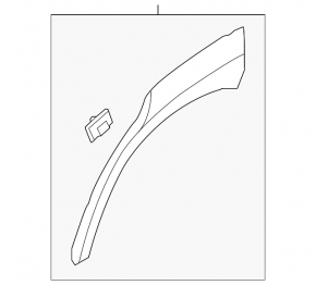 Ornament aripă spate stânga pentru Hyundai Kona 19-21 EV, negru