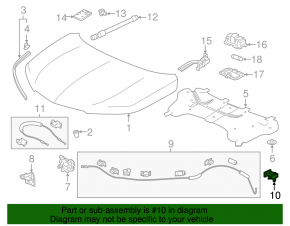 Ручка открытия капота салонная Acura MDX 14-20