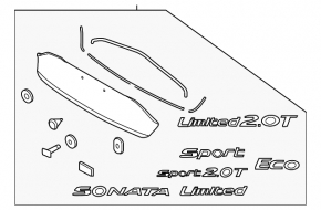 Накладка крышки багажника Hyundai Sonata 15-17 слом креп