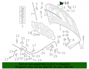 Крючок замка капота Audi A3 8V 15-20