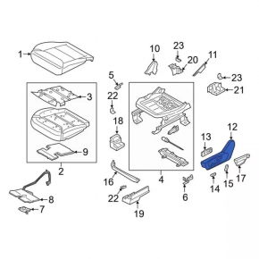 Ornamente scaun pasager Ford Explorer 20 - negru, controlat electric, uzat, suport defect
