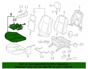 Scaun de pasager pentru Lexus CT200h 11-17 fără airbag, manual, piele neagră, fără suport pentru cap