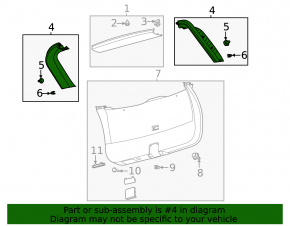 Обшивка двери багажника правая Ford Escape MK4 20-26