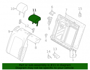 Подголовник 2 ряда центральный Volkswagen ID.4 21-22 ткань серая
