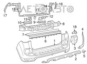 Накладка заднего бампера Fiat 500L 14-17 Trekking хром